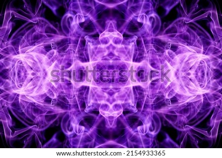 abstract graphics black blue fractal reflection symbol, design effect meditation background Royalty-Free Stock Photo #2154933365