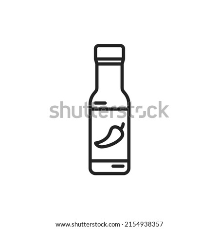 Spicy bottle of sauce icon. High quality black vector illustration. Royalty-Free Stock Photo #2154938357