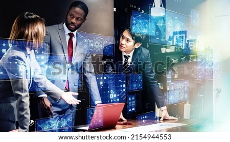Group of multinational people meeting in the office. Business and technology concept. Digital transformation. Royalty-Free Stock Photo #2154944553