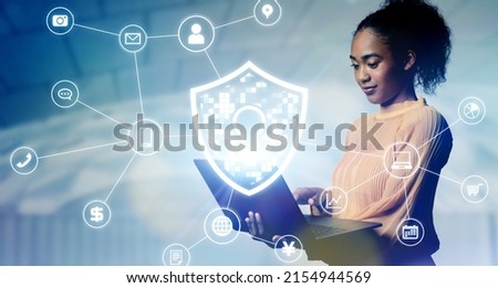 Cyber security concept. Encryption. Data protection. Anti virus software. Communication network. Royalty-Free Stock Photo #2154944569