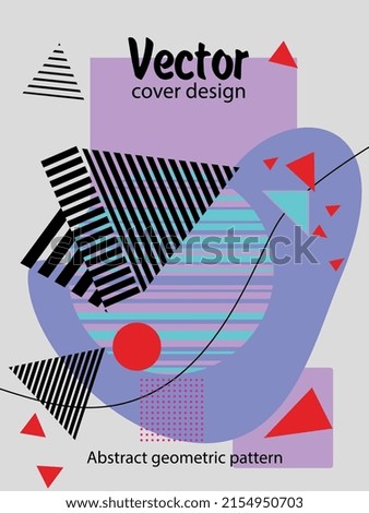 Covers templates set with bauhaus, memphis and hipster style graphic geometric elements. This illustration can be used as a print on t shirts and bags, stationary or as a poster.