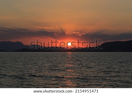 Beautiful seascape sunset and sea view