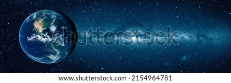 The Earth from space milky way in the background "Elements of this image furnished by NASA " Royalty-Free Stock Photo #2154964781