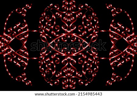 seamless luxurious white and Red circular circle  line art pattern of indonesian culture traditional tenun batik ethnic dayak ornament for wallpaper ads background 
