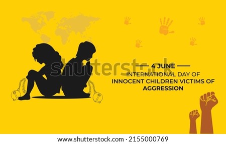 International Day of Innocent Children Victims of Aggression. Template for background, banner, card, poster. vector illustration. Royalty-Free Stock Photo #2155000769