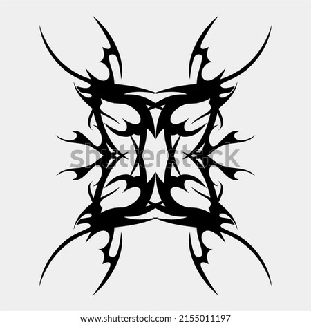 vector tribal black tattoo sharp scary and unique for body decoration