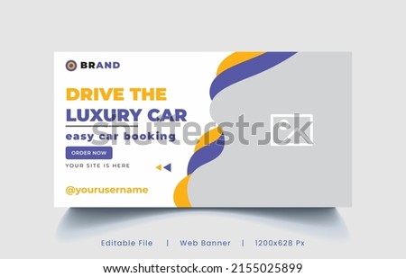Luxury car rent banner modern web banner template