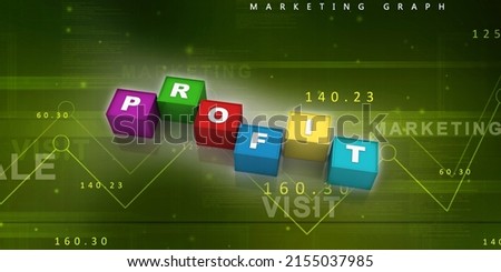 3d rendering Profit cube illustration