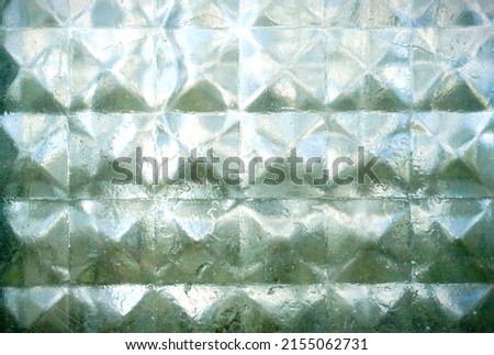 Closeup of a textured glass brick