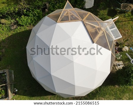 Geodesic dome in the garden Royalty-Free Stock Photo #2155086515