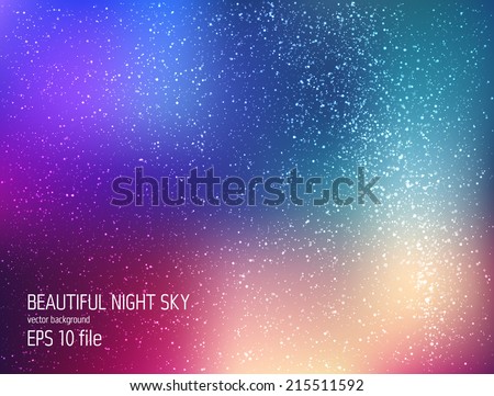 Vector cosmos illustration with stars and galaxy. Space starry background with deep blue dark colors, galaxy, Milky way clouds on it. Space galaxy vector background. Constellation abstract background Royalty-Free Stock Photo #215511592