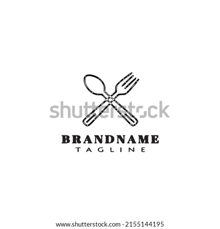 fork and spoon logo icon design modern vector illustration