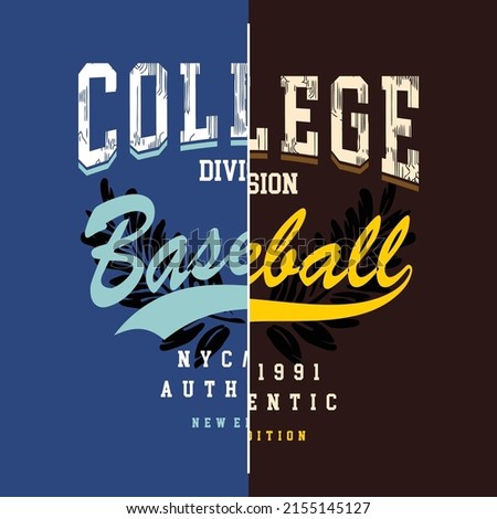 baseball college sporty graphic typography vector for t shirt print