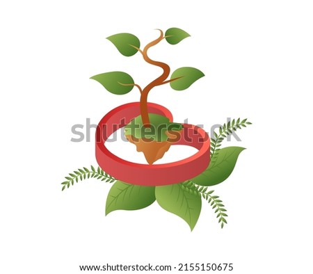 Flat isometric concept illustration. love green plants