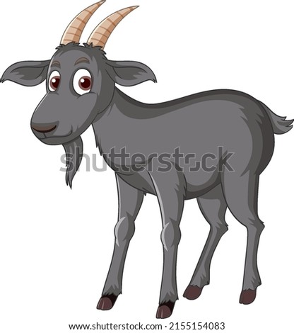Black goat cartoon character illustration
