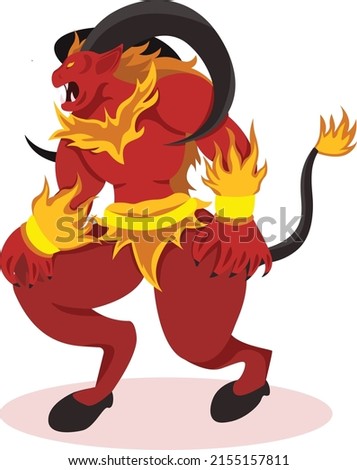 flat style monster flame ifrit