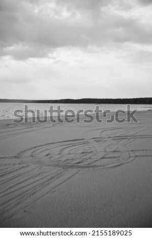 ATV tracks on a sandy beach