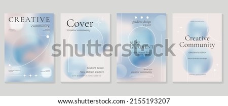 Fluid gradient background vector. Cute and minimalist style posters, Photo frame cover with pastel colorful geometric shapes and liquid color. Modern wallpaper design for social media, idol poster. Royalty-Free Stock Photo #2155193207