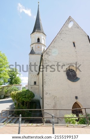 Bavarian city Wasserburg am Inn at a sunny day Royalty-Free Stock Photo #2155199137