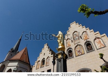 Bavarian city Wasserburg am Inn at a sunny day Royalty-Free Stock Photo #2155199153