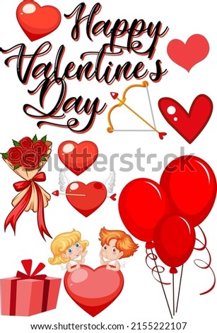 Valentine theme with many hearts illustration