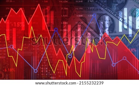 abstract financial chart tech stock with downtrend line graph in stock market,Financial chart with downtrend line graph.