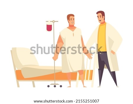Medical composition with characters of doctors at work with equipment and patients on blank background vector illustration