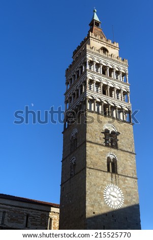 Pistoia (Tuscany, Italy): belfry of the medieval cathedral