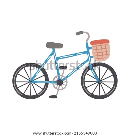 blue bike with basket icon