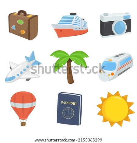 Travel Sign Emoji Icon Illustration. Adventure Vector Symbol Emoticon Design Clip Art Sign Comic Style.