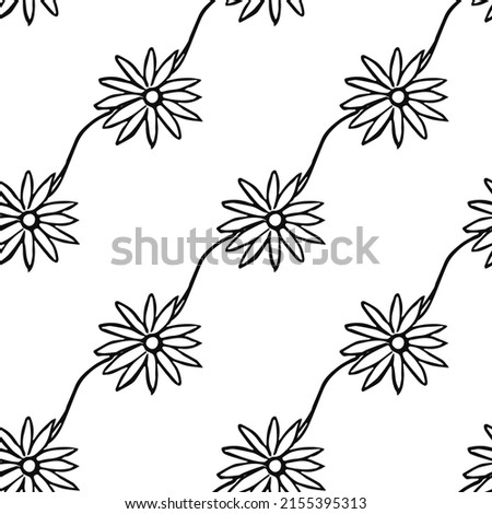 Seamless floral vector pattern. Doodle vector with floral ornament on white background. Vintage floral decor, sweet elements background for your project, menu, cafe shop