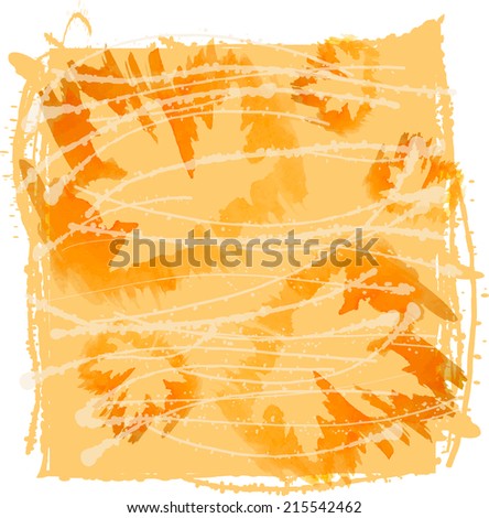 Watercolor of autumn orange leaf 