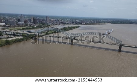 Memphis TN views of the city from a helicopter