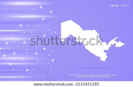 Uzbekistan map isolated on purple background. Vector Illustration.