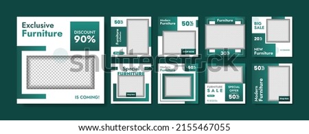 collection of furniture sale social media and banners for furniture ads. Social media post design template for promotion.
