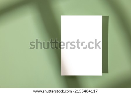 Template paper with shadow on pastel green background , great design for any purposes. Abstract background. Banner template. Advertising