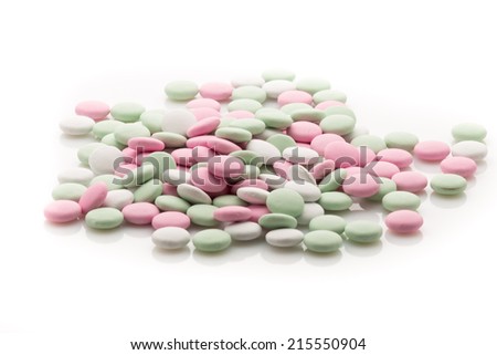 Small round candy-colored on the white background.