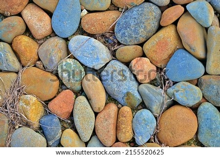 Colorful colorful river pebbles, natural background, texture. small stone. High Resolution Texture of colorful river pebbles.