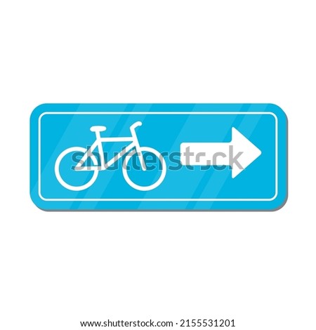 vector illustration of bicycle lane pointer icon, bicycle parking.