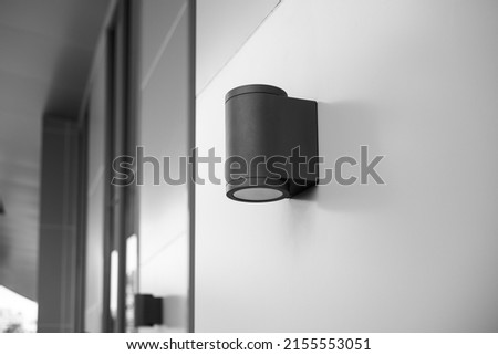 outdoor lighting lamp downlight wall mount modern design for office building Royalty-Free Stock Photo #2155553051