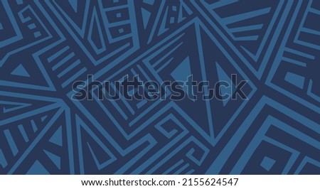 Blue Ethnic Aztec Pattern Background Royalty-Free Stock Photo #2155624547