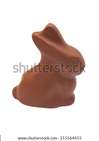 Easter chocolate bunny isolated on white background