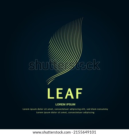 simple logo leaf Illustration in a linear style. Abstract line art green leaf Ecology Logotype concept icon. Vector illustration suitable for organization, company, or community. EPS 10