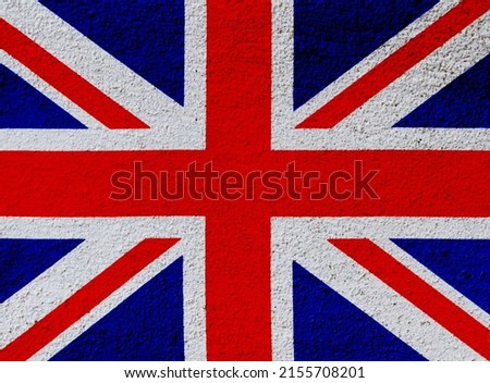 British flag on concrete wall.