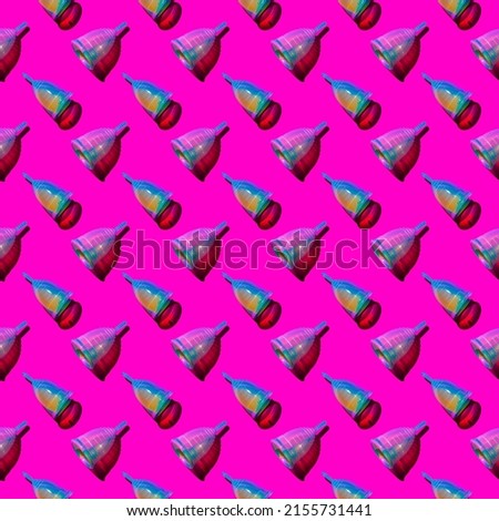 Menstrual cup. Seamless pattern on a magenta solid background. Eco and zero waste concept.