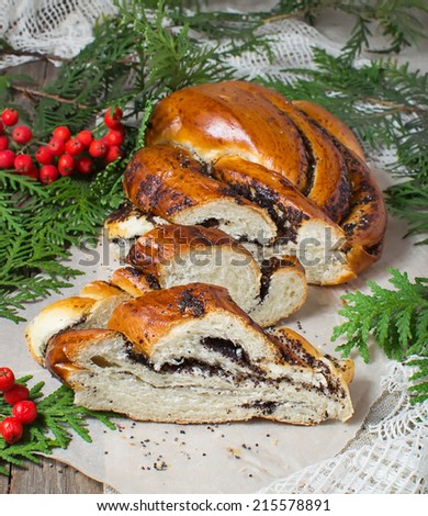 Traditional  poppy seed cake for Christmas