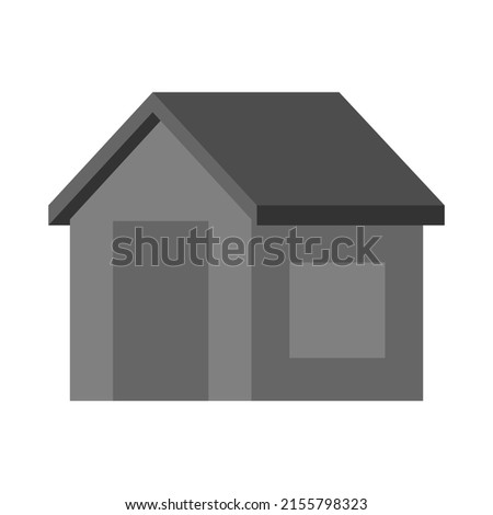 Gray flat house icon. vector illustration in flat style