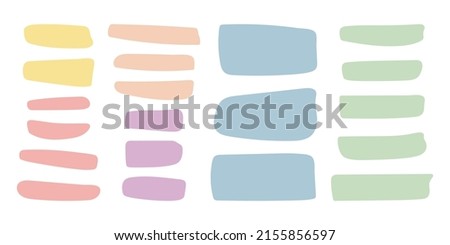 Set of pastel abstract shapes, place for text. Simple vector freeforms isolated on white background. Rectangular abstract decorative elements for design, decor and stylish collages, template for text. Royalty-Free Stock Photo #2155856597