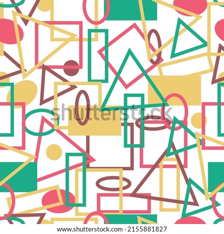 Seamless pattern. Bright abstract geometric pattern. A pattern depicting multicolored geometric shapes.Vector illustration