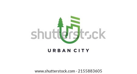 Urban logo with creative green concept